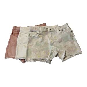 Bundle of Cat & Jack Denim Shorts: pastel tie dye, crisp white, pink